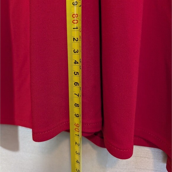 Karen Kane Women's Size LARGE Red Jersey Knit Swing Holiday Dress Made in USA - Picture 5 of 12